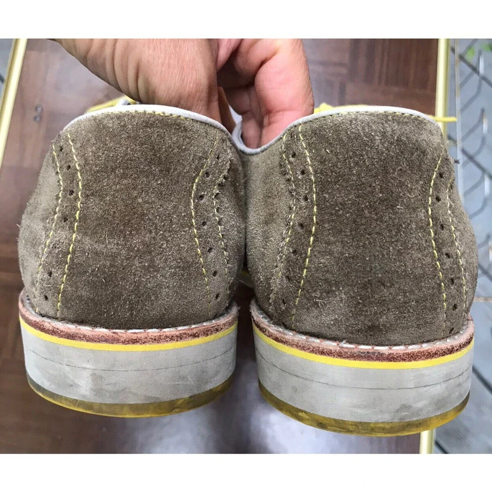 $135 Johnston & Murphy Lace Up Brown Suede Leather Shoes Oxford Men 10.5 M